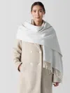 Eileen Fisher Brushed Recycled Cotton Cashmere Scarf In White