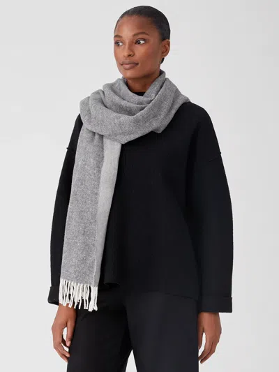 Eileen Fisher Brushed Recycled Cotton Cashmere Scarf In Gray