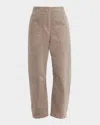 Eileen Fisher Brushed Stretch Organic Cotton Barrel Pants In Red