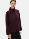 Eileen Fisher Brushed Wool Doubleface Boxy Coat In Purple