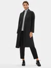 Eileen Fisher Brushed Wool Doubleface Shawl Collar Coat In Black