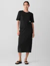 Eileen Fisher Bubble Jacquard Crew Neck Top In Black