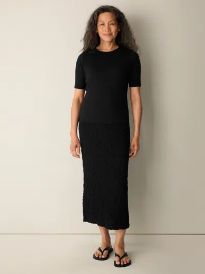 Eileen Fisher Bubble Jacquard Pencil Skirt In Black