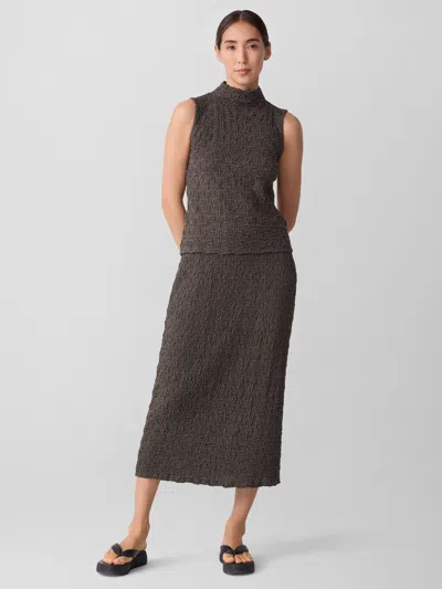 Eileen Fisher Bubble Jacquard Pencil Skirt In Brown