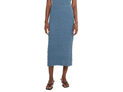 Eileen Fisher Bubble Jacquard Straight Skirt Women's Skirt Cold Spring: Lg In Blue