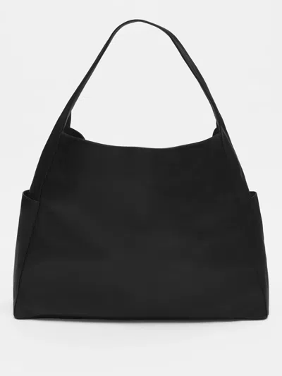 Eileen Fisher Buttery Leather Large Everything Bag In Black