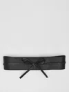 Eileen Fisher Buttery Leather Obi Belt In Black
