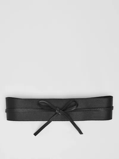 Eileen Fisher Buttery Leather Obi Belt In Black