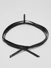 Eileen Fisher Buttery Leather Skinny Wrap Belt In Black