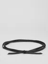 Eileen Fisher Buttery Leather Skinny Wrap Belt In Black