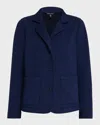 Eileen Fisher Button-down Organic Cotton Terry Jacket In Ink