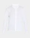 Eileen Fisher Button-down Organic Linen Jersey Shirt In White