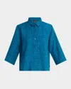 Eileen Fisher Button-down Organic Linen Shirt In Hudson