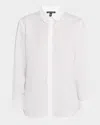 Eileen Fisher Button-down Organic Linen Shirt In White