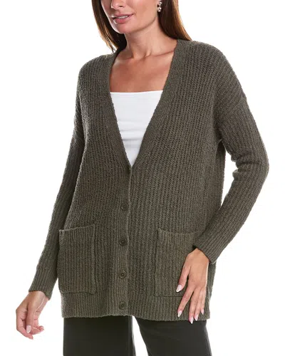 Eileen Fisher Button Front Cashmere-blend Cardigan In Gray