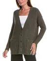 Eileen Fisher Button Front Cashmere-blend Cardigan In Gray