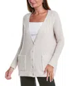 Eileen Fisher Organic Linen & Cotton Blend Cardigan In White