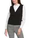 Eileen Fisher Button Front Vest In Black