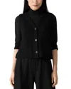 Eileen Fisher Button Front Wool Vest In Black
