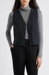 Eileen Fisher Lightweight Boiled Wool Vest In Char
