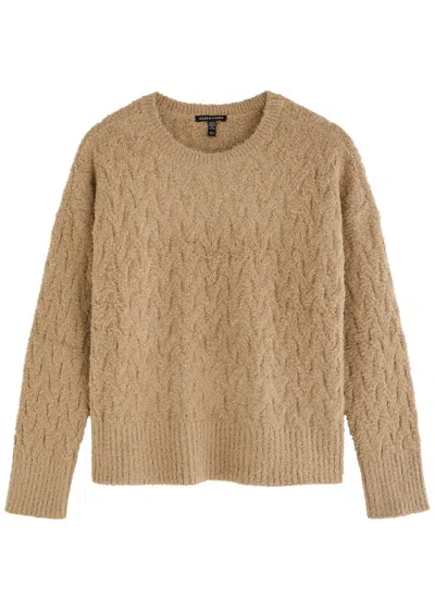 Eileen Fisher Cable-knit Brushed Cotton Jumper In Beige