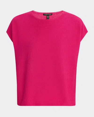 Eileen Fisher Cap-sleeve Crewneck Knit Sweater
