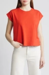 Eileen Fisher Funnel Neck Wool Sweater In Flame
