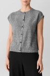 Eileen Fisher Cap Sleeve Organic Linen & Organic Cotton Sweater In Gray