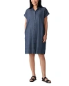Eileen Fisher Airy Organic Cotton Twill Shirtdress In Denim In Denim