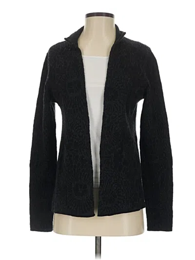 Pre-owned Eileen Fisher Cardigan Sweater In Black