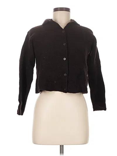 Pre-owned Eileen Fisher Cardigan Sweater In Black