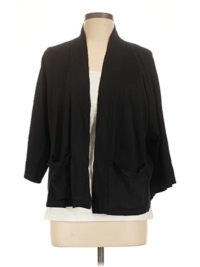 Pre-owned Eileen Fisher Cardigan Sweater In Black
