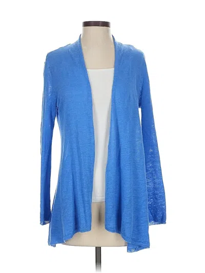 Pre-owned Eileen Fisher Cardigan Sweater In Blue