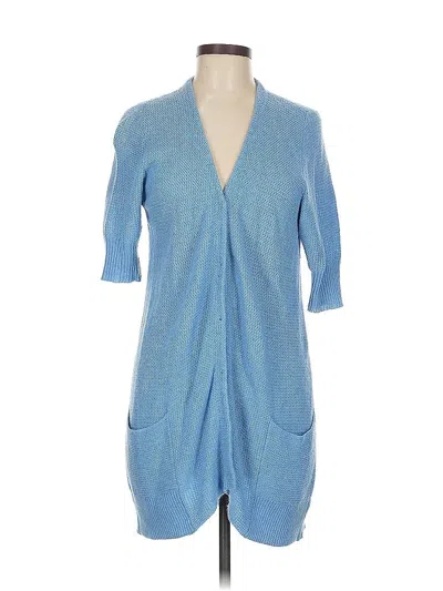 Pre-owned Eileen Fisher Cardigan Sweater In Blue