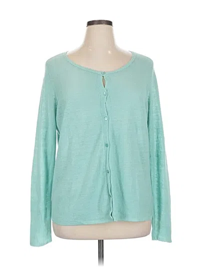 Pre-owned Eileen Fisher Cardigan Sweater In Blue