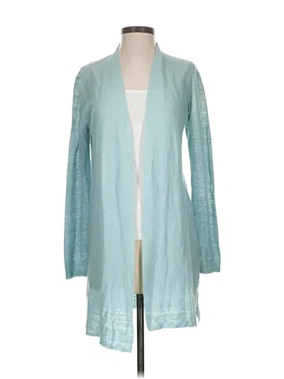 Pre-owned Eileen Fisher Cardigan Sweater In Blue