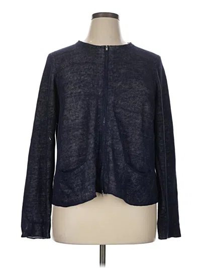 Pre-owned Eileen Fisher Cardigan Sweater In Blue