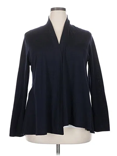 Pre-owned Eileen Fisher Cardigan Sweater In Blue