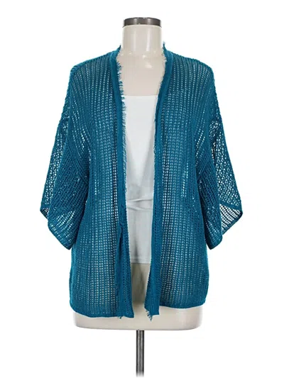 Pre-owned Eileen Fisher Cardigan Sweater In Blue