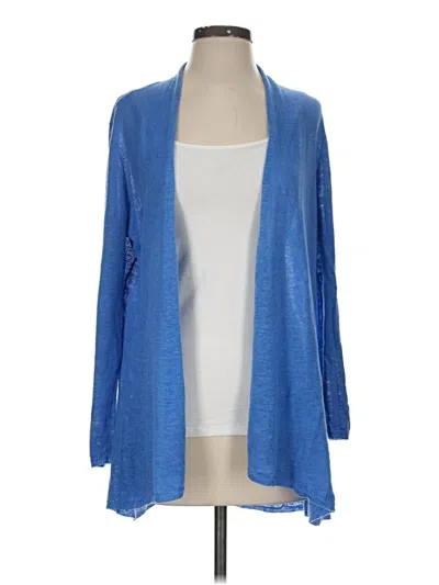 Pre-owned Eileen Fisher Cardigan Sweater In Blue