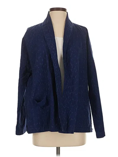 Pre-owned Eileen Fisher Cardigan Sweater In Blue