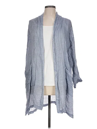 Pre-owned Eileen Fisher Cardigan Sweater In Blue