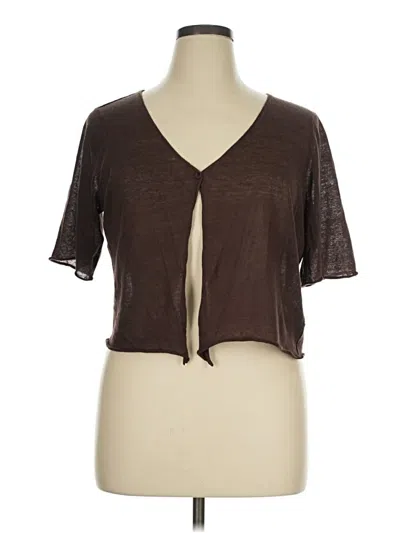 Pre-owned Eileen Fisher Cardigan Sweater In Brown