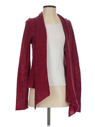 Pre-owned Eileen Fisher Cardigan Sweater In Burgundy