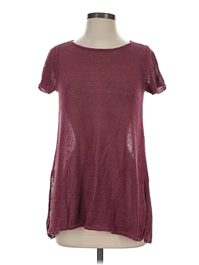 Pre-owned Eileen Fisher Cardigan Sweater In Burgundy