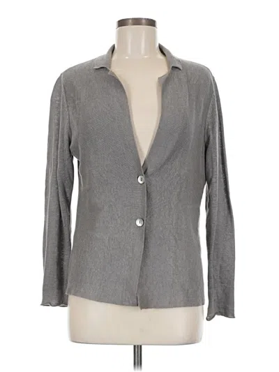 Pre-owned Eileen Fisher Cardigan Sweater In Gray