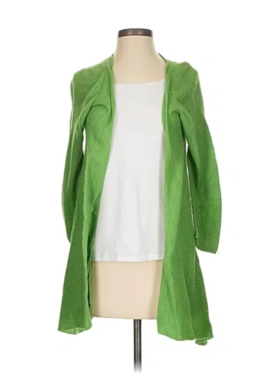 Pre-owned Eileen Fisher Cardigan Sweater In Green