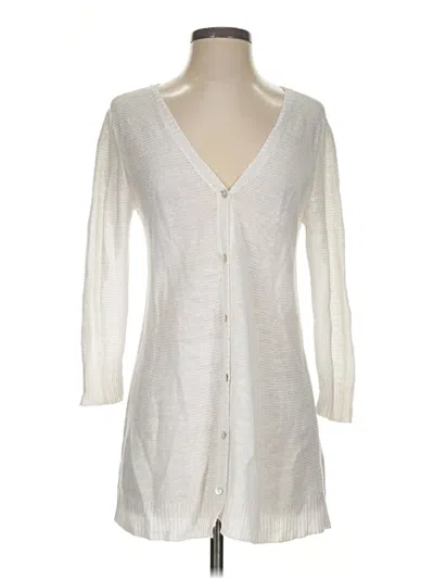 Pre-owned Eileen Fisher Cardigan Sweater In Ivory