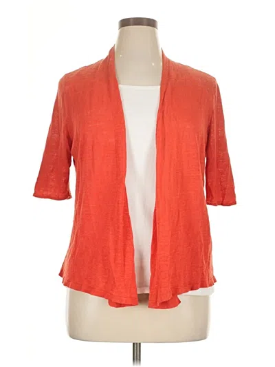 Pre-owned Eileen Fisher Cardigan Sweater In Orange