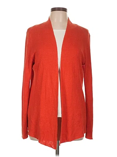 Pre-owned Eileen Fisher Cardigan Sweater In Orange